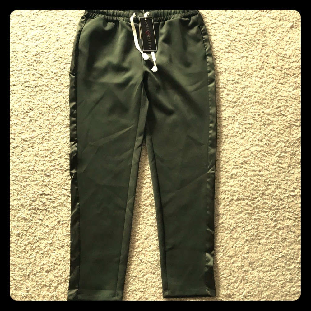 Olive green tuxedo track pants Sz-M